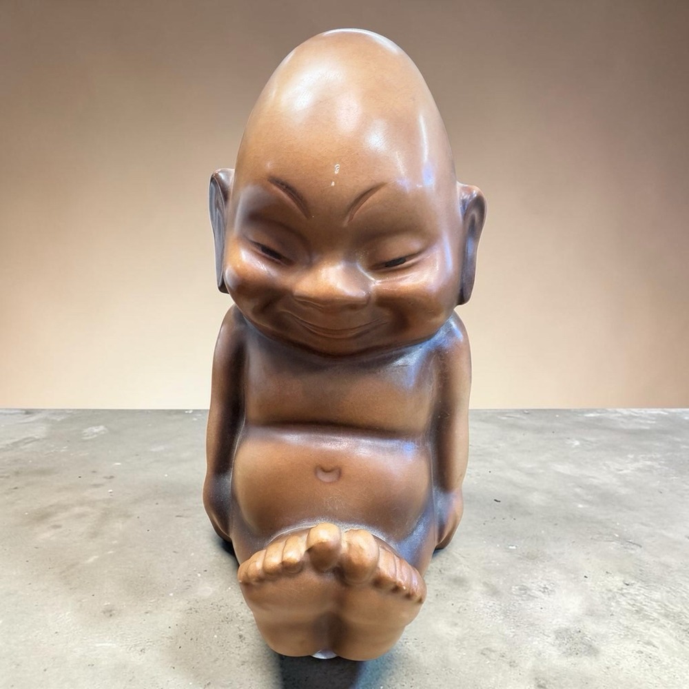 Vintage 50s 60s Ceramic Billiken Coin Bank Lefton? Good Luck Figurine Kitsch